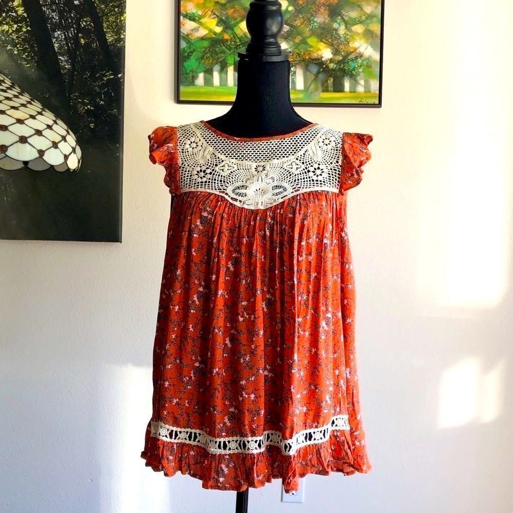 Crochet Lace Floral Top